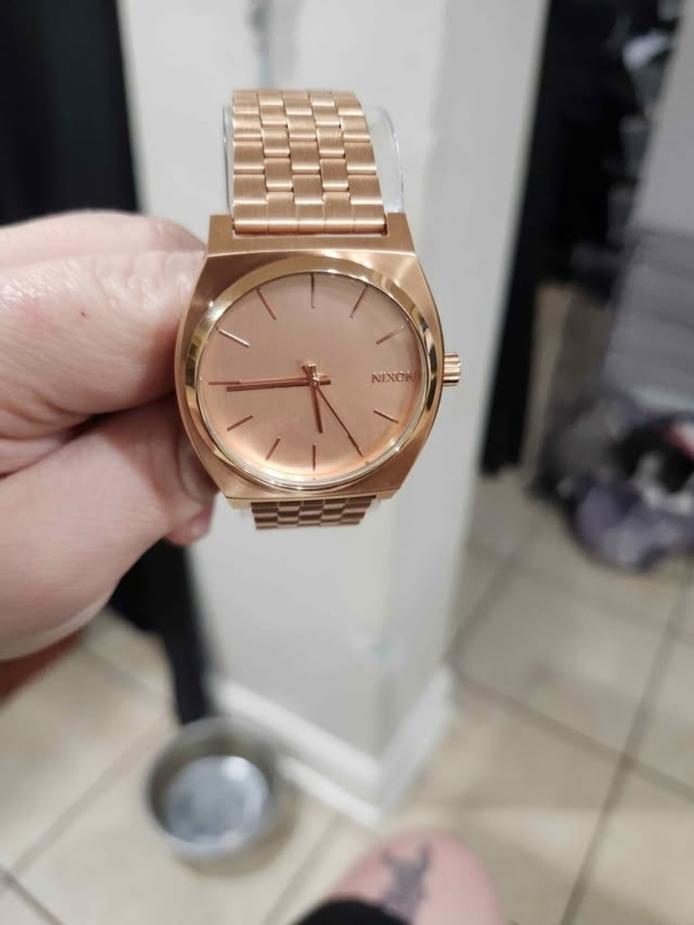 Nixon Rose Gold Tone Minimalist Bracelet Watch